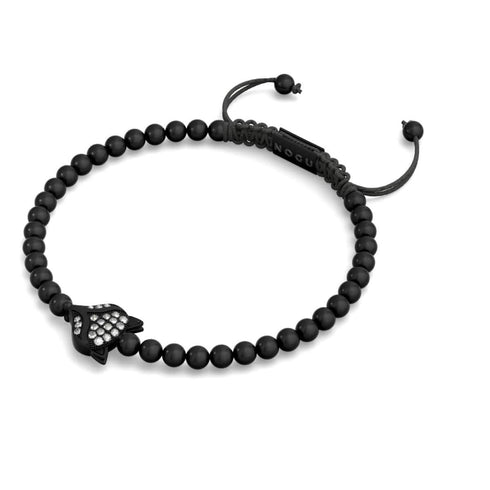 Renard de cristal | Bronze à canon | Noir | Bracelet Charmballa en macramé